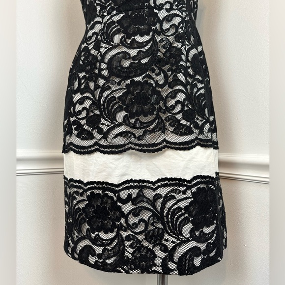 THE LIMITED Sleeveless Black Lace With White Underlay Dress | Size 10 - Picture 4 of 16